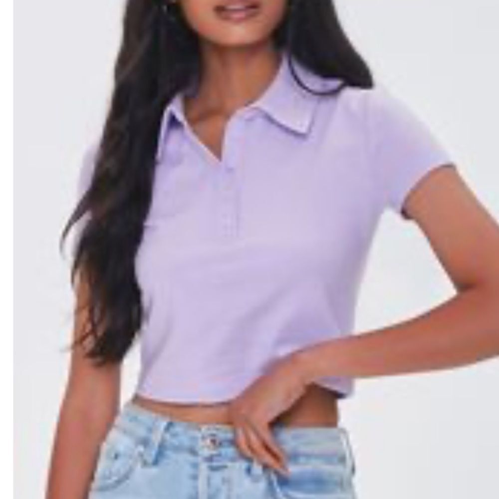 Size Small forever 21 new with tags purple collared crop top short sleeved
